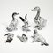 Duck Sculptures in Black & White Murano Glass by Archimede Seguso, Set of 2, Image 8