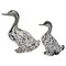 Duck Sculptures in Murano Glas in Schwarz & Weiß von Archimede Seguso, 2er Set 1