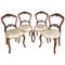 Viktorianische Esszimmerstühle aus geschnitztem Nussholz, 4er Set 1