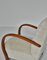 Art Deco Lounge Chairs in White Sheepskin and Stained Beech, Denmark, 1930s, Set of 2 12