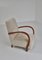 Art Deco Lounge Chairs in White Sheepskin and Stained Beech, Denmark, 1930s, Set of 2 7
