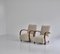 Art Deco Lounge Chairs in White Sheepskin and Stained Beech, Denmark, 1930s, Set of 2 11