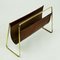 Large Mid-Century Austrian Leather and Brass Magazine Rack by Carl Auböck, Image 7