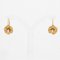 18 Karat Gold Natural Pearl Brooch Lever-Back Earrings Set, 1900s, Set of 3 18
