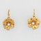 18 Karat Gold Natural Pearl Brooch Lever-Back Earrings Set, 1900s, Set of 3 14