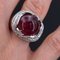 20 Carat Ruby and Diamonds 18 Karat White Gold Domed Ring 6