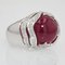 20 Carat Ruby and Diamonds 18 Karat White Gold Domed Ring, Image 8