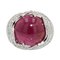 20 Carat Ruby and Diamonds 18 Karat White Gold Domed Ring 1