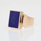 French Lapis Lazuli 18 Karat Yellow Gold Signet Ring, 1960s, Image 3