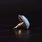 Vintage 18k Gold Ring with Australian Harlequin Opal and Brilliant Cut Diamonds, 1950s 2