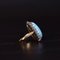 Vintage Ring aus 18 kt Gold mit Diamanten aus australischem Harlequin-Opal & Diamanten im Brillantschliff, 1950er 2