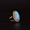 Vintage 18k Gold Ring with Australian Harlequin Opal and Brilliant Cut Diamonds, 1950s 3