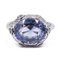 Antique 18k White Gold Ring with Synthetic Sapphire and Rosette Cut Diamonds, 1920s 1