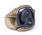 10k Gold Men's Ring with Engraved Hematite, 1940s 1