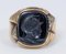 10k Gold Men's Ring with Engraved Hematite, 1940s, Image 2