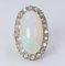 Vintage Ring in 18k Gold With Australian Opal and Brilliant Cut Diamonds (0.80 Ct), 50s 1