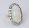 Vintage Ring in 18k Gold With Australian Opal and Brilliant Cut Diamonds (0.80 Ct), 50s 8