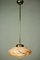 Art Deco Rod Pendant Lamp in Pink Marbled Glass & Brass, 1930s 1