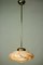 Art Deco Rod Pendant Lamp in Pink Marbled Glass & Brass, 1930s, Image 1