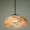 Art Deco Rod Pendant Lamp in Pink Marbled Glass & Brass, 1930s 6