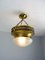 Lampada da soffitto Art Nouveau in ottone lucidato, Immagine 4