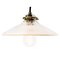 Vintage Industrial Glass Pendant Lamp from Holophane 1