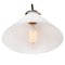 French Brass Pendant Lamp with White Opaline Milk Glass Shade 2