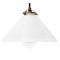 French Brass Pendant Lamp with White Opaline Milk Glass Shade, Image 1
