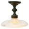 Vintage Industrial Glass Flushmount Ceiling Lamp from Holophane, Image 2