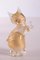 Gato vintage de cristal de Murano con detalles dorados, Imagen 1
