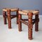 Tabourets Mid-Century en Bois avec Assises en Jonc, Espagne, Set de 2 4