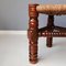 Mid-Century Spanish Wooden Stools with Rush Seats, Set of 2, Image 7