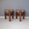 Mid-Century Spanish Wooden Stools with Rush Seats, Set of 2, Image 9