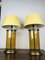 Vintage Coffee Container Table Lamps in Yellow Glass and Brass, Set of 2 12