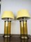 Vintage Coffee Container Table Lamps in Yellow Glass and Brass, Set of 2, Image 12