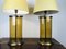 Vintage Coffee Container Table Lamps in Yellow Glass and Brass, Set of 2 1