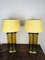 Vintage Coffee Container Table Lamps in Yellow Glass and Brass, Set of 2, Image 2
