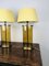 Vintage Kaffeeservice Tischlampen aus Gelbtem Glas und Messing, 2er Set 6