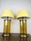 Vintage Coffee Container Table Lamps in Yellow Glass and Brass, Set of 2 13