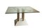 Postmodern Industrial Stainless Steel Tube and Diamond Chequer Pattern Table with a Glass Top, 1990s 1