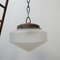 Antique German Etched Glass and Brass Conical Pendant Light, Image 3