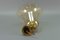 Vintage Bell-Shaped Glass and Brass Pendant Lamp 13