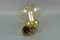 Vintage Bell-Shaped Glass and Brass Pendant Lamp, Image 13
