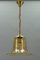 Vintage Bell-Shaped Glass and Brass Pendant Lamp, Image 1