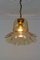 Vintage Bell-Shaped Glass and Brass Pendant Lamp, Image 7