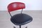 Desk Chair in Iron and Black & Burgundy Leather, 1950s, Image 4