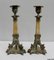 Restoration Period Bronze and Marble Candlesticks, 19th Century, Set of 2 1