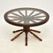 Vintage Wagon Wheel Coffee Table with Glass Top 2