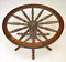 Vintage Wagon Wheel Coffee Table with Glass Top 3