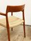 Mid-Century Danish Model 57 Chairs in Teak by Niels O Møller for J L Møllers Møbelfabrik, 1950s, Set of 2 11